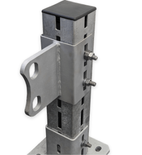 Sistema de estruturas modulares de aço TekSpan Desenho lateral do suporte da flange do tubo